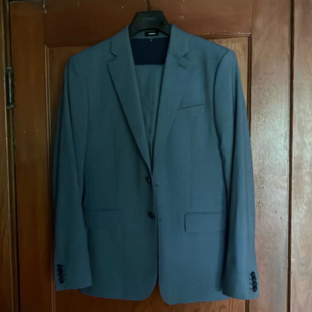 Express Dusty Blue Extra Slim Suit
